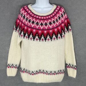 L.O.G.G. H&M Fair Isle Sweater Pullover Crew Neck Wool Winter Warm Cozy Sz‎ S